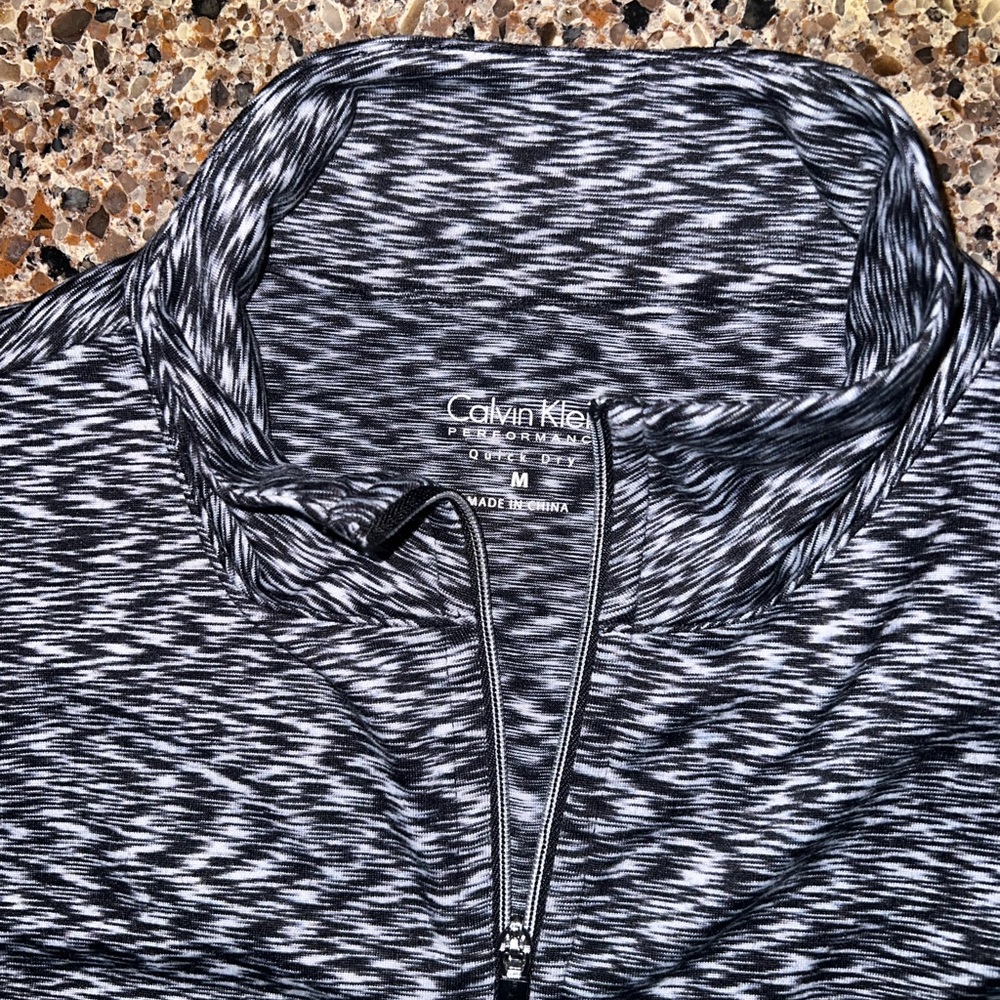 Calvin Klein Men's Zip-Up Sweater in Black and White